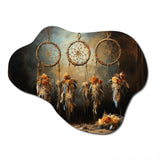 Beige Dream Catcher Rustic Charm I - Asymmetric Metal Wall Art