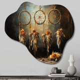 Beige Dream Catcher Rustic Charm I - Asymmetric Metal Wall Art