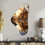 Egypt Golden Pyramids III - Asymmetric Metal Wall Art