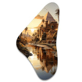 Egypt Golden Pyramids III - Asymmetric Metal Wall Art