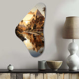 Egypt Golden Pyramids III - Asymmetric Metal Wall Art