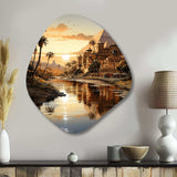 Egypt Golden Pyramids III - Asymmetric Metal Wall Art