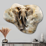 Minimalism Elephant Grace II - Asymmetric Metal Wall Art