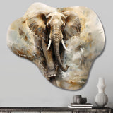 Minimalism Elephant Grace II - Asymmetric Metal Wall Art