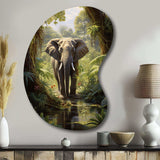 Elephant Jungle Sanctuary IV - Asymmetric Metal Wall Art