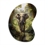 Elephant Jungle Sanctuary IV - Asymmetric Metal Wall Art