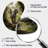 Elephant Jungle Sanctuary IV - Asymmetric Metal Wall Art