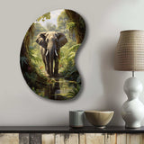 Elephant Jungle Sanctuary IV - Asymmetric Metal Wall Art