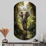 Elephant Jungle Sanctuary IV - Asymmetric Metal Wall Art