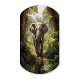 Elephant Jungle Sanctuary IV - Asymmetric Metal Wall Art