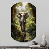 Elephant Jungle Sanctuary IV - Asymmetric Metal Wall Art