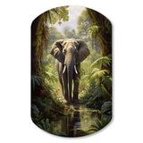 Elephant Jungle Sanctuary IV - Asymmetric Metal Wall Art