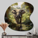 Elephant Jungle Sanctuary IV - Asymmetric Metal Wall Art