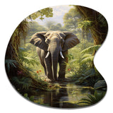 Elephant Jungle Sanctuary IV - Asymmetric Metal Wall Art