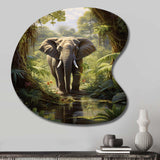 Elephant Jungle Sanctuary IV - Asymmetric Metal Wall Art