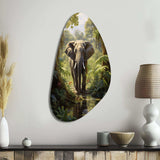 Elephant Jungle Sanctuary IV - Asymmetric Metal Wall Art