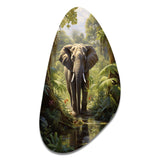 Elephant Jungle Sanctuary IV - Asymmetric Metal Wall Art