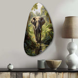 Elephant Jungle Sanctuary IV - Asymmetric Metal Wall Art