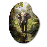 Elephant Jungle Sanctuary IV - Asymmetric Metal Wall Art