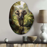 Elephant Jungle Sanctuary IV - Asymmetric Metal Wall Art