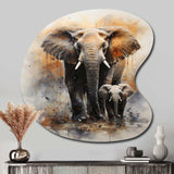 Elephant Gentle Giants Elephants II - Asymmetric Metal Wall Art