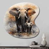 Elephant Gentle Giants Elephants II - Asymmetric Metal Wall Art