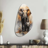 Elephant Gentle Giants Elephants II - Asymmetric Metal Wall Art