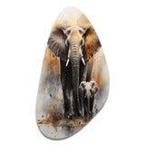 Elephant Gentle Giants Elephants II - Asymmetric Metal Wall Art