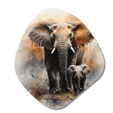 Elephant Gentle Giants Elephants II - Asymmetric Metal Wall Art