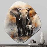 Elephant Gentle Giants Elephants II - Asymmetric Metal Wall Art