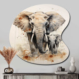 Elephant Gentle Giants Elephants III - Asymmetric Metal Wall Art