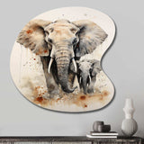 Elephant Gentle Giants Elephants III - Asymmetric Metal Wall Art