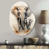 Elephant Gentle Giants Elephants III - Asymmetric Metal Wall Art