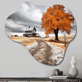 Farmhouse Orange And Grey Harmony - Asymmetric Metal Wall Art