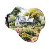 Farmhouse Frontyard Oasis I - Asymmetric Metal Wall Art