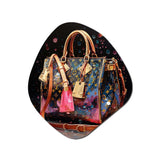 Fashion Bag Glamour Pointillism II - Asymmetric Metal Wall Art