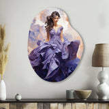 Purple Woman Fashion Dress I - Asymmetric Metal Wall Art