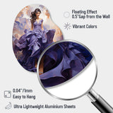 Purple Woman Fashion Dress I - Asymmetric Metal Wall Art