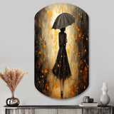 Fashion Woman With Umbrella III - Asymmetric Metal Wall Art