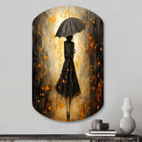 Fashion Woman With Umbrella III - Asymmetric Metal Wall Art