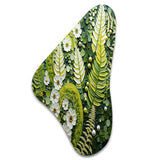 Light Green Ferns Plant Whimsical Spirals I - Asymmetric Metal Wall Art