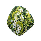 Light Green Ferns Plant Whimsical Spirals I - Asymmetric Metal Wall Art