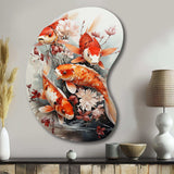 Fishing Contemporary Koi Fish I - Asymmetric Metal Wall Art