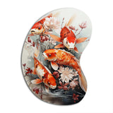 Fishing Contemporary Koi Fish I - Asymmetric Metal Wall Art