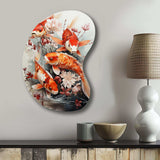 Fishing Contemporary Koi Fish I - Asymmetric Metal Wall Art