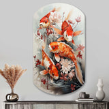 Fishing Contemporary Koi Fish I - Asymmetric Metal Wall Art