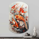 Fishing Contemporary Koi Fish I - Asymmetric Metal Wall Art