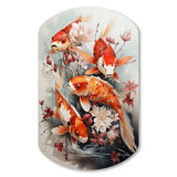 Fishing Contemporary Koi Fish I - Asymmetric Metal Wall Art