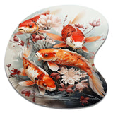 Fishing Contemporary Koi Fish I - Asymmetric Metal Wall Art