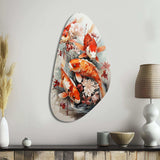 Fishing Contemporary Koi Fish I - Asymmetric Metal Wall Art